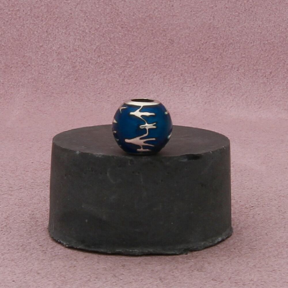 nina queen sterling silver blue enamel family bond bead charm pendant